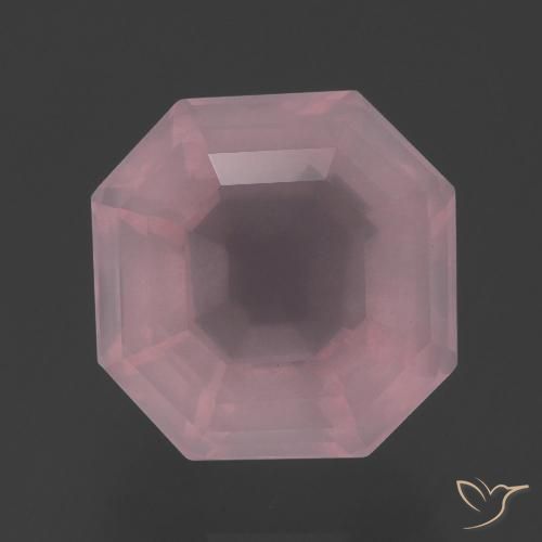 5.18ct Natürlicher Mittelrosa Rosa Rosenquarz, Smaragdschliff, Transparent