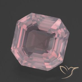 5,75 ctw natürlicher rosafarbener Rosenquarz, Smaragdschliff, Transparent