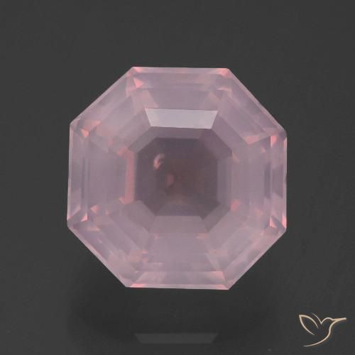 5.64ct Natürlicher Mittelrosa Rosa Rosenquarz, Smaragdschliff, Transparent