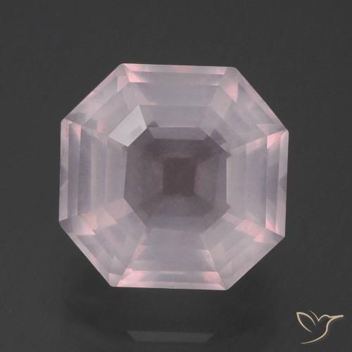 5.92ct Natürlicher hellrose-rosa Rosenquarz, Smaragdschliff, Transparent