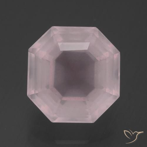 5.94ct Natürlicher hellrose-rosa Rosenquarz, Smaragdschliff, Transparent