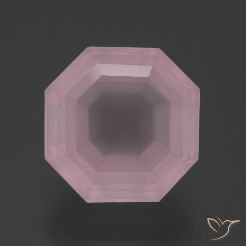 5.86ct Natürlicher rose-rosa Rosenquarz, Smaragdschliff, Transparent