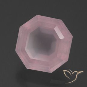 9,17 ctw natürlicher rose-rosa Rosenquarz, Oktagonschliff, Transparent