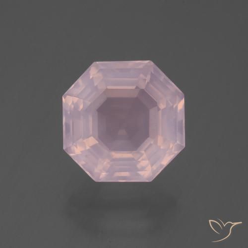 5.94ct Natürlicher rose-rosa Rosenquarz, Smaragdschliff, Transparent
