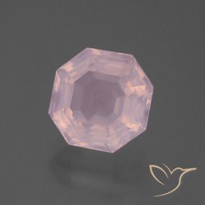9,17 ctw natürlicher rose-rosa Rosenquarz, Oktagonschliff, Transparent