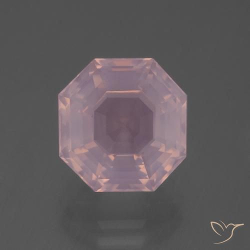 5.77ct Natürlicher rose-rosa Rosenquarz, Smaragdschliff, Transparent