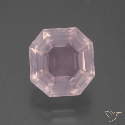 6.77ct Natürlicher hellrosa Rosenquarz, Smaragdschliff, Transparent