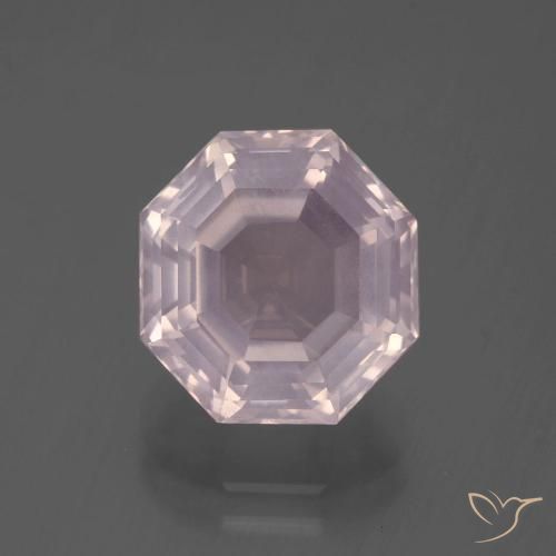 5.71ct Natürlicher hellrose-rosa Rosenquarz, Smaragdschliff, Transparent