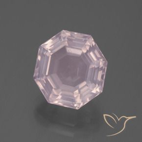 9,17 ctw natürlicher hellrose-rosa Rosenquarz, Oktagonschliff, Transparent