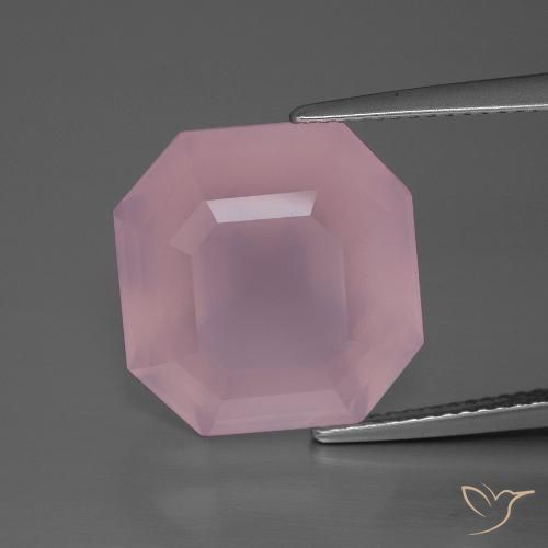 13.20ct Natürlicher Mittelrosa Rosa Rosenquarz, Smaragdschliff, Transparent
