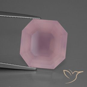 9,17 ctw natürlicher Mittelrosa Rosa Rosenquarz, Oktagonschliff, Transparent