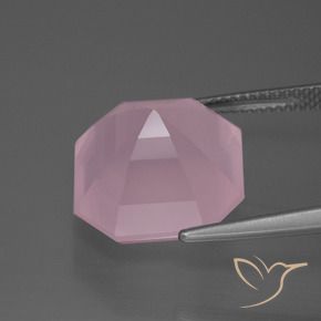 9,17 ctw natürlicher Mittelrosa Rosa Rosenquarz, Oktagonschliff, Transparent