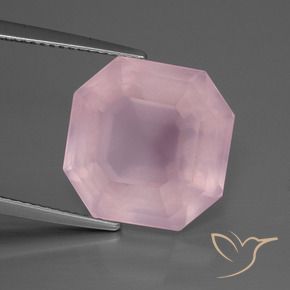 9,17 ctw natürlicher Mittelrosa Rosa Rosenquarz, Oktagonschliff, Transparent