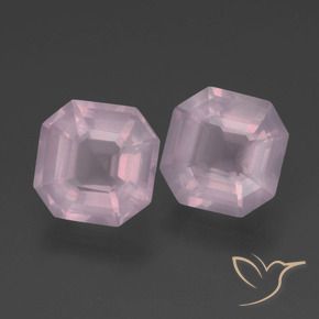 6.00 ct natürliche hellrosa Rosenquarz-Edelsteine, Oktagonschliff, Transparent