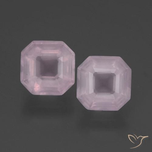 3.87ctw Natürlicher Kaugummi Rosa Rosenquarz, Smaragdschliff, Transparent