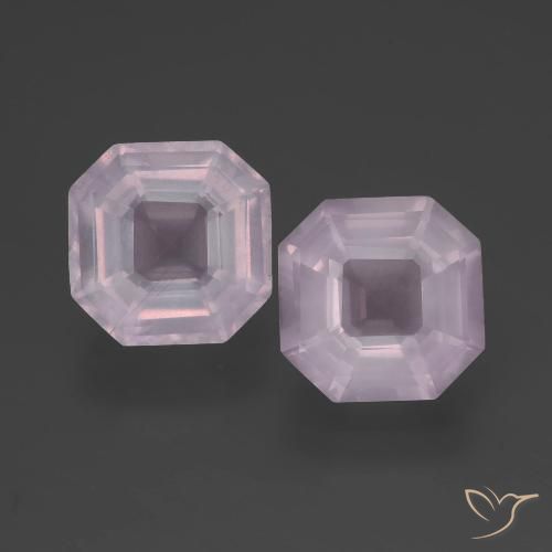 7.68ctw Natürlicher hellrosa Rosenquarz, Smaragdschliff, Transparent