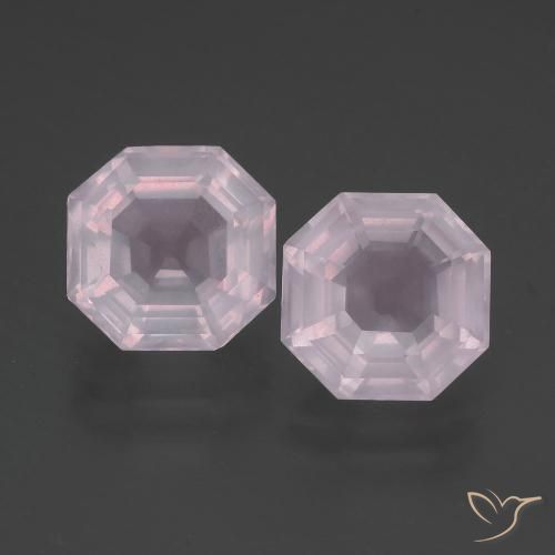 5.39ctw Natürlicher Kaugummi Rosa Rosenquarz, Smaragdschliff, Transparent