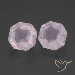 5.39 ct natürliche Kaugummi Rosa Rosenquarz-Edelsteine, Oktagonschliff, Transparent