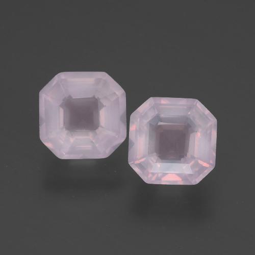 3,07 ct natürliche rosafarbener Rosenquarz-Edelsteine, Smaragdschliff, Transparent
