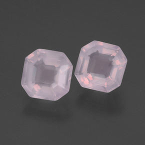 3,07 ct natürliche rosafarbener Rosenquarz-Edelsteine, Smaragdschliff, Transparent