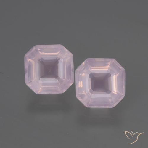 3.76ctw Natürlicher Kaugummi Rosa Rosenquarz, Smaragdschliff, Transparent