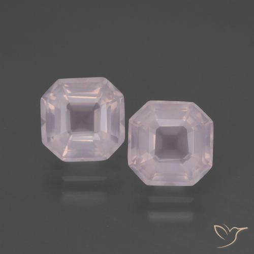 3.80ctw Natürlicher Kaugummi Rosa Rosenquarz, Smaragdschliff, Transparent