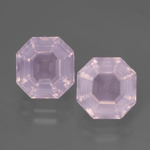 4,99 ct natürliche rosafarbener Rosenquarz-Edelsteine, Smaragdschliff, Transparent