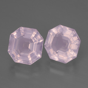 4,99 ct natürliche rosafarbener Rosenquarz-Edelsteine, Smaragdschliff, Transparent