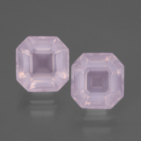 3.92 ct natürliche Helles Kirschrosa Rosenquarz-Edelsteine, Smaragdschliff, Transparent