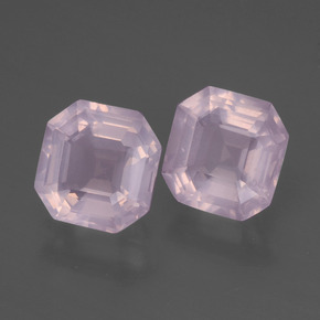 3,59 ct natürliche rosafarbener Rosenquarz-Edelsteine, Smaragdschliff, Transparent