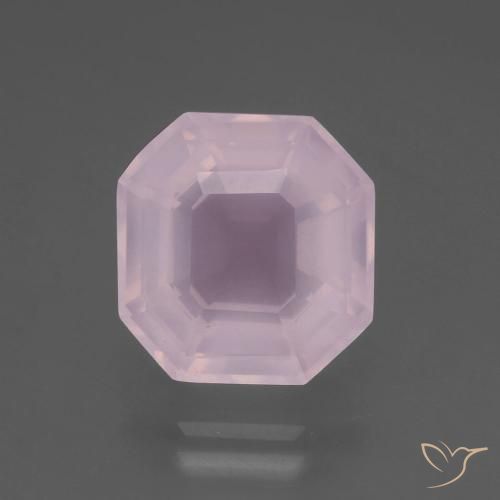 7.39ct Natürlicher Kaugummi Rosa Rosenquarz, Smaragdschliff, Transparent
