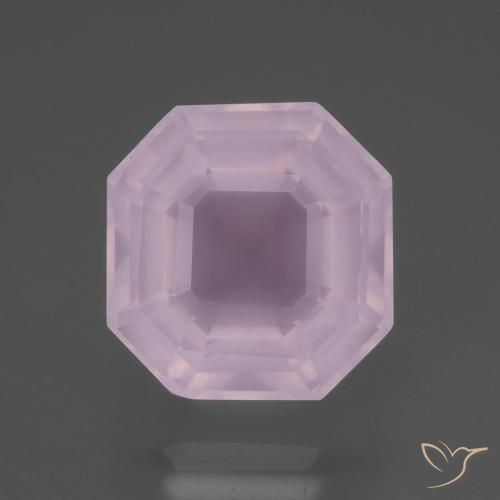 9.17ct Natürlicher Kaugummi Rosa Rosenquarz, Smaragdschliff, Transparent