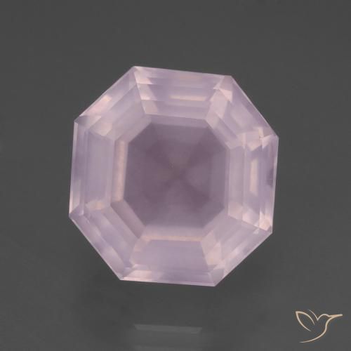 9.14ct Natürlicher hellrosa Rosenquarz, Smaragdschliff, Transparent