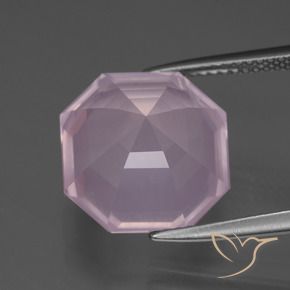 9,17 ctw natürlicher hellrosa Rosenquarz, Oktagonschliff, Transparent