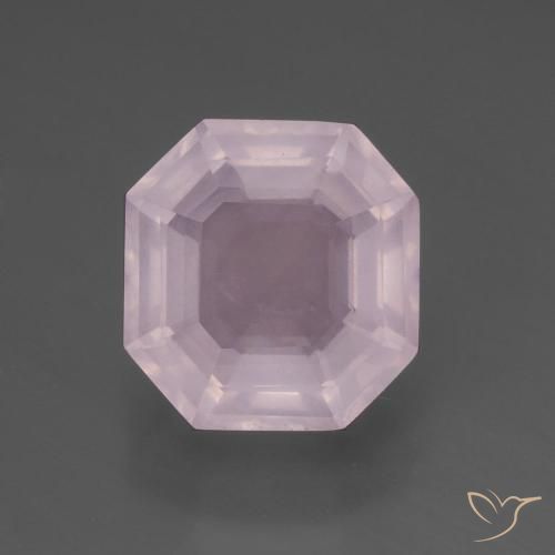 6.48ct Natürlicher Kaugummi Rosa Rosenquarz, Smaragdschliff, Transparent