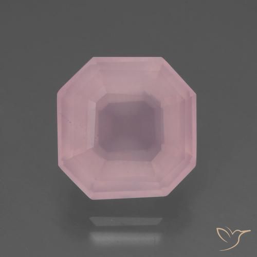 7.07ct Natürlicher Mittelrosa Rosenquarz, Smaragdschliff, Transparent