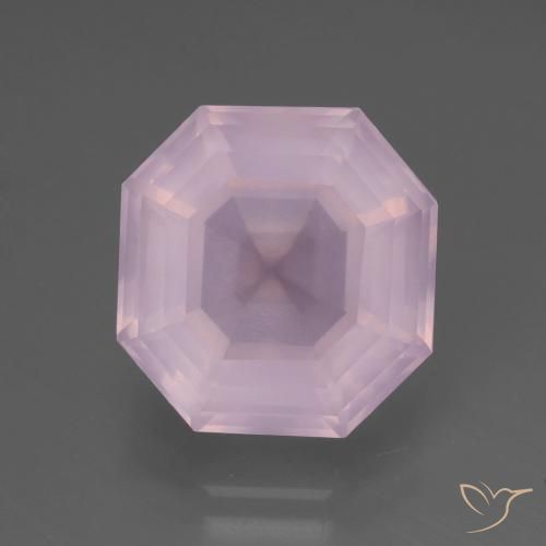 8.48ct Natürlicher Kaugummi Rosa Rosenquarz, Smaragdschliff, Transparent