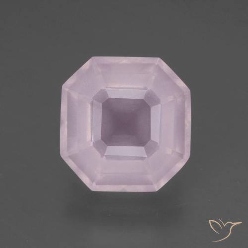 6.13ct Natürlicher hellrosa Rosenquarz, Smaragdschliff, Transparent