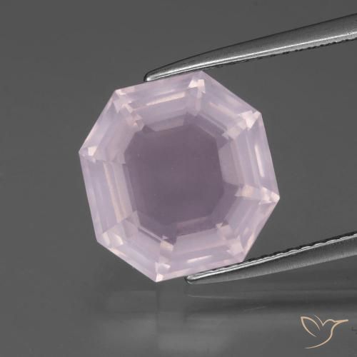 6.67ct Natürlicher Kaugummi Rosa Rosenquarz, Smaragdschliff, Transparent