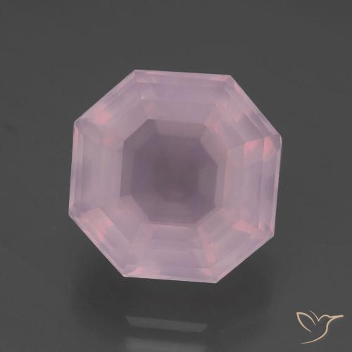 7.04ct Natürlicher rose-rosa Rosenquarz, Smaragdschliff, Transparent