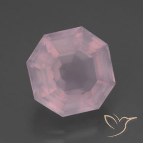 9,17 ctw natürlicher rose-rosa Rosenquarz, Oktagonschliff, Transparent