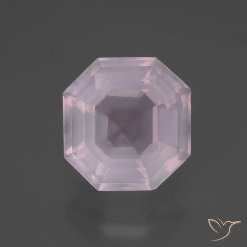 5.44ct Natürlicher Kaugummi Rosa Rosenquarz, Smaragdschliff, Transparent