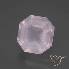 9,17 ctw natürlicher Kaugummi Rosa Rosenquarz, Oktagonschliff, Transparent
