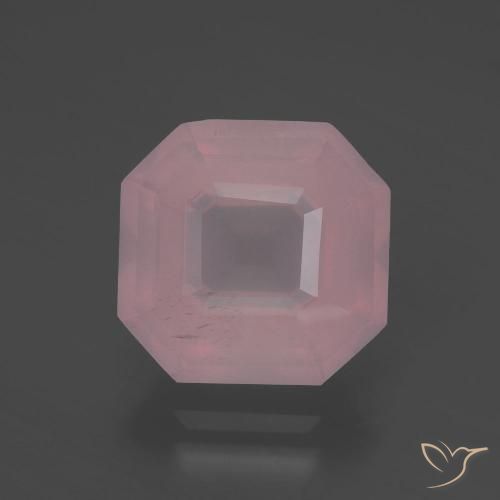5.14ct Natürlicher rose-rosa Rosenquarz, Smaragdschliff, Transparent