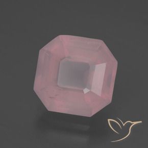 9,17 ctw natürlicher rose-rosa Rosenquarz, Oktagonschliff, Transparent