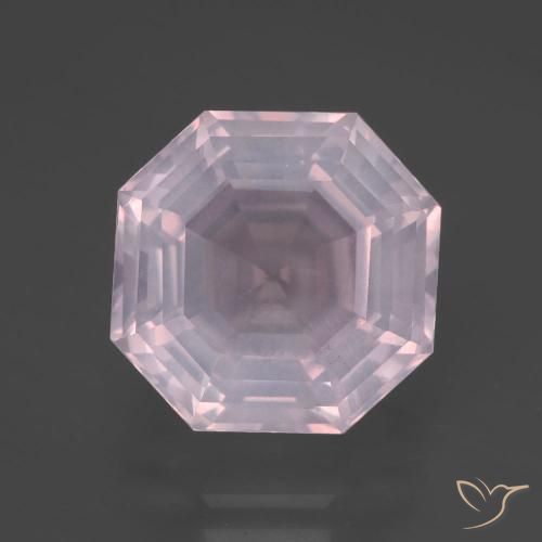 7.38ct Natürlicher Kaugummi Rosa Rosenquarz, Smaragdschliff, Transparent