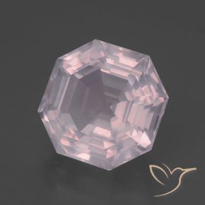9,17 ctw natürlicher Kaugummi Rosa Rosenquarz, Oktagonschliff, Transparent