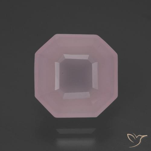 5.73ct Natürlicher hellrose-rosa Rosenquarz, Smaragdschliff, Transparent