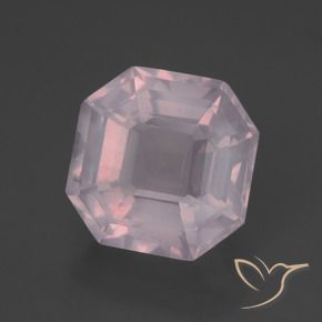 9,17 ctw natürlicher hellrose-rosa Rosenquarz, Oktagonschliff, Transparent
