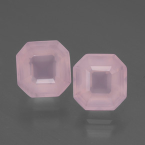 3,77 ct natürliche rosafarbener Rosenquarz-Edelsteine, Smaragdschliff, Transparent